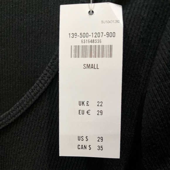 NWT Abercrombie & Fitch A&F Soft ribbed black baby tee top S - Picture 3 of 6